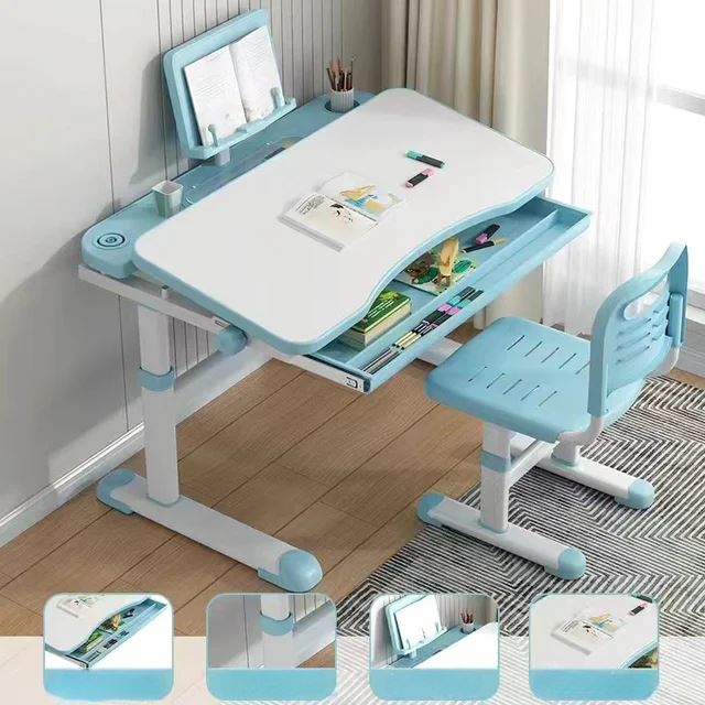 Bureau pour Enfant - BureauÉcolierErgonomique™- Bleu Ciel